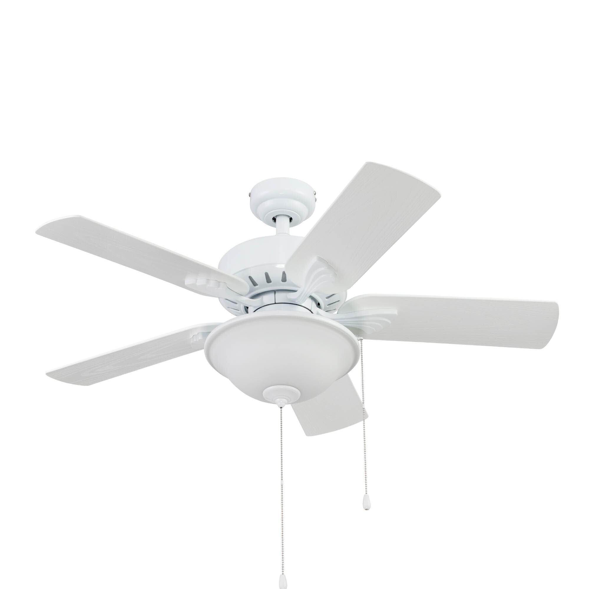 Portage Bay, 42in. Viretta Wet Rated Ceiling Fan Light, White, Fan Diameter 42 in, Fan Blade Span 40-49 Air Delivery 3598 cfm, Model# 51448